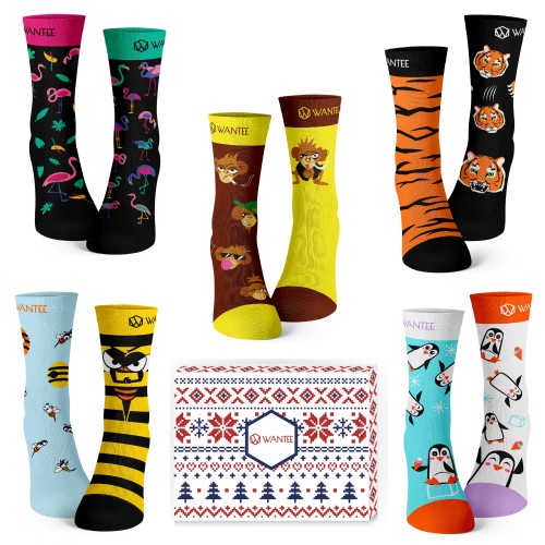 Ponožky Divoké Zvířata Wantee 5-pack dárkový box