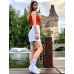 Ponožky Basic White and Red Wantee 10-pack