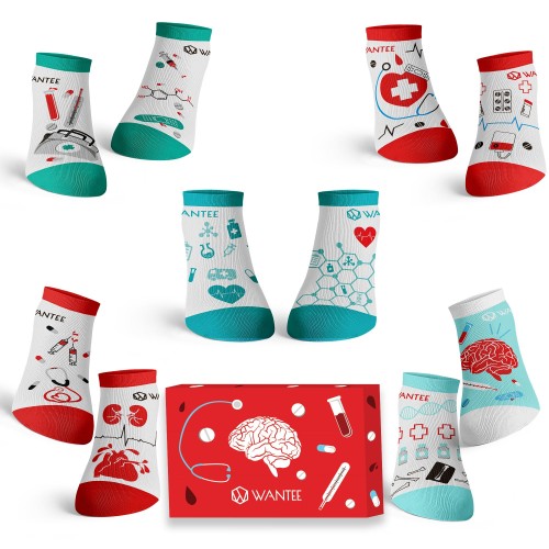 Kotníkové Ponožky Medical Wantee 5-pack dárkový box